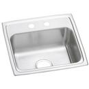 19 x 18 in. 2 Hole Stainless Steel Single Bowl Drop-in Kitchen Sink in Brushed Satin