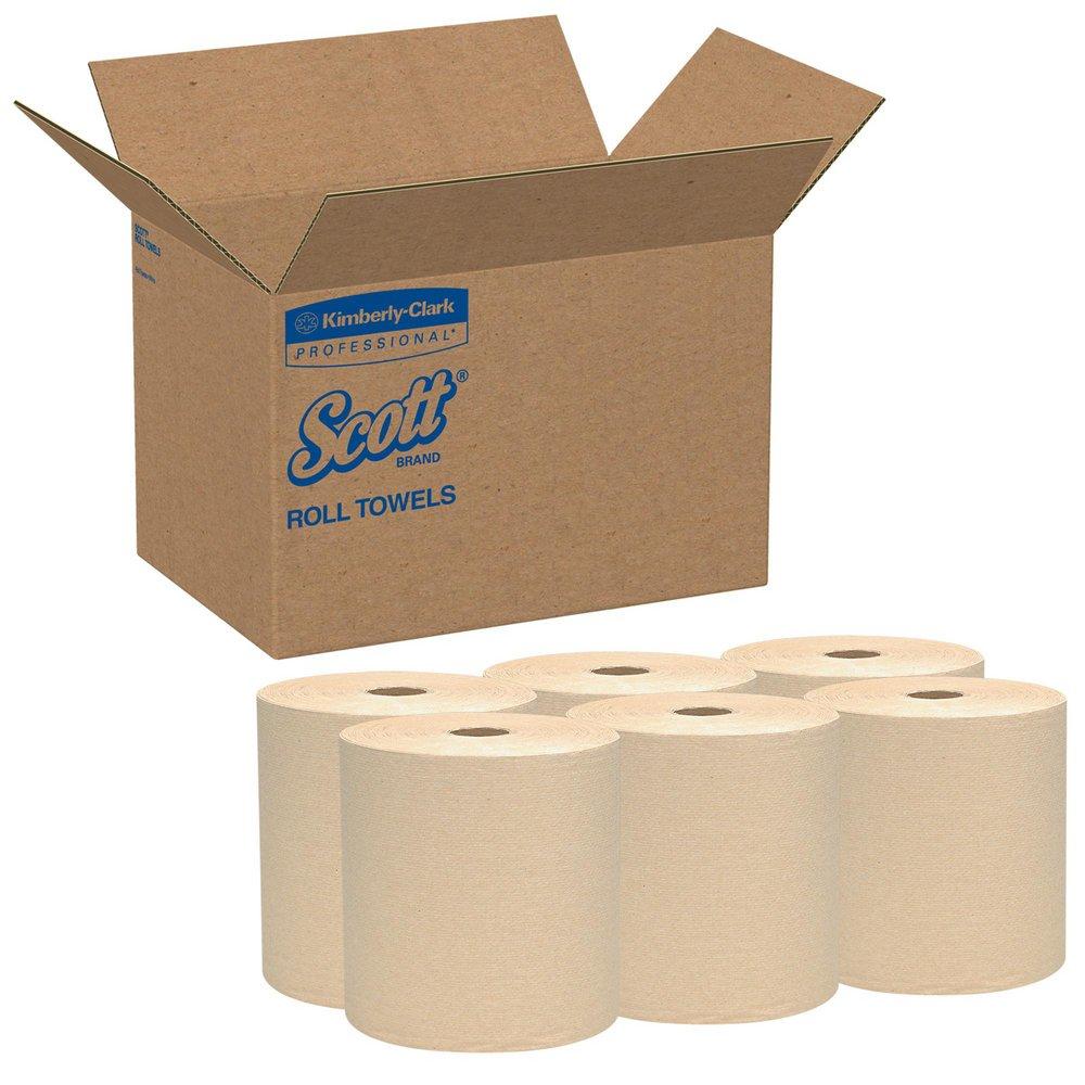Scott&reg; Brown 8 in. Hard Roll Towel Brown (Case of 12) 