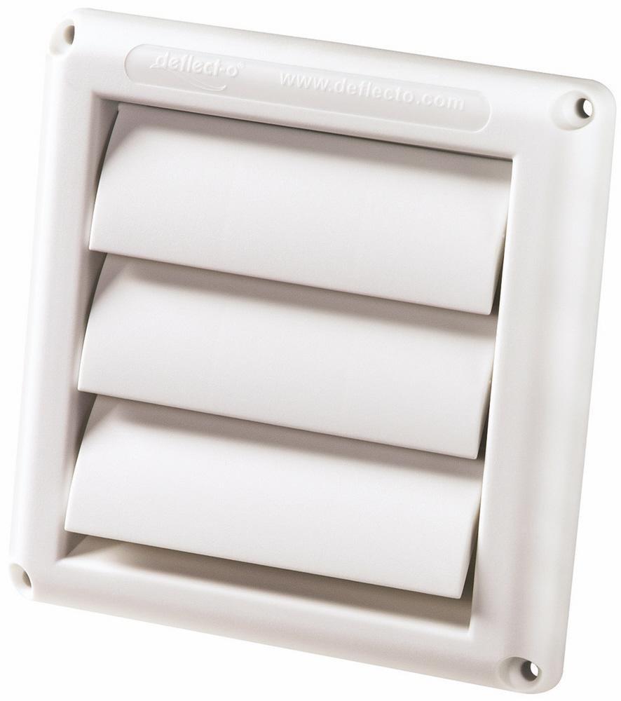 Deflecto White 6 in. White Louvered Hood 