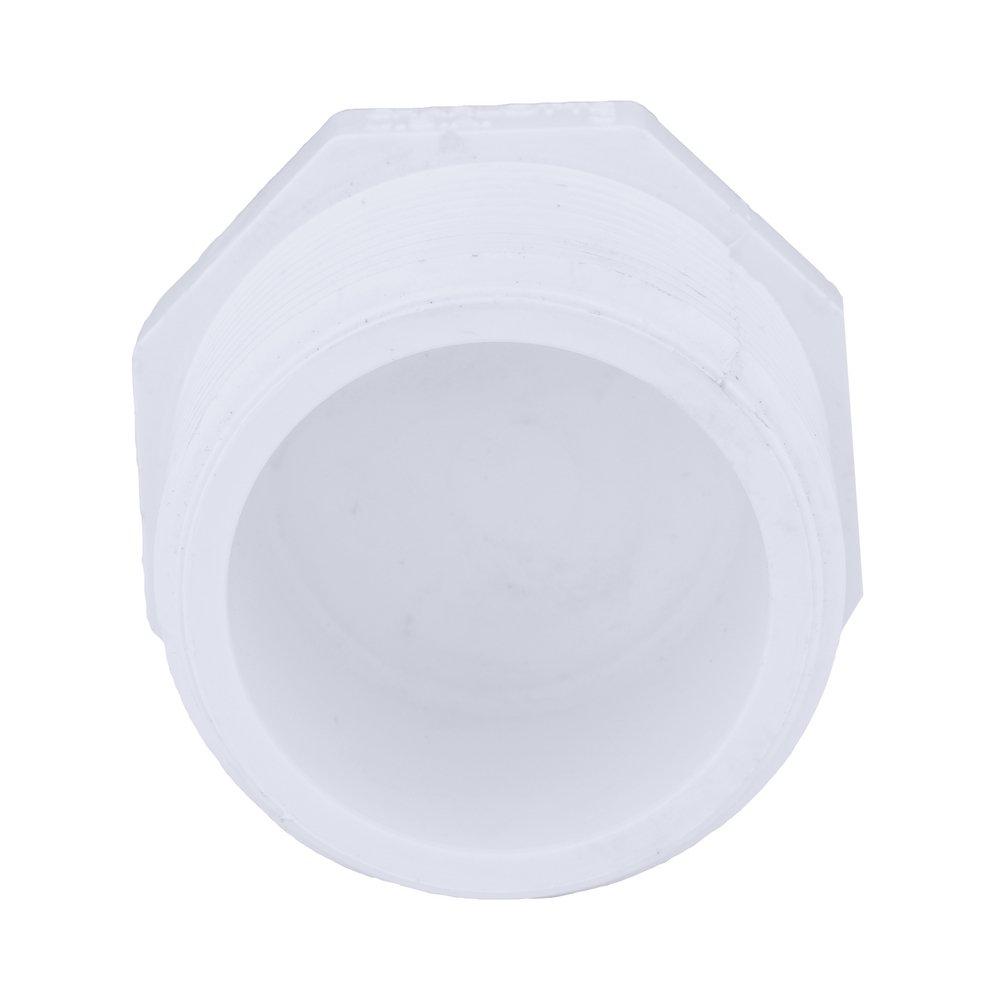 White PVC Schedule 40 MPT Plug 