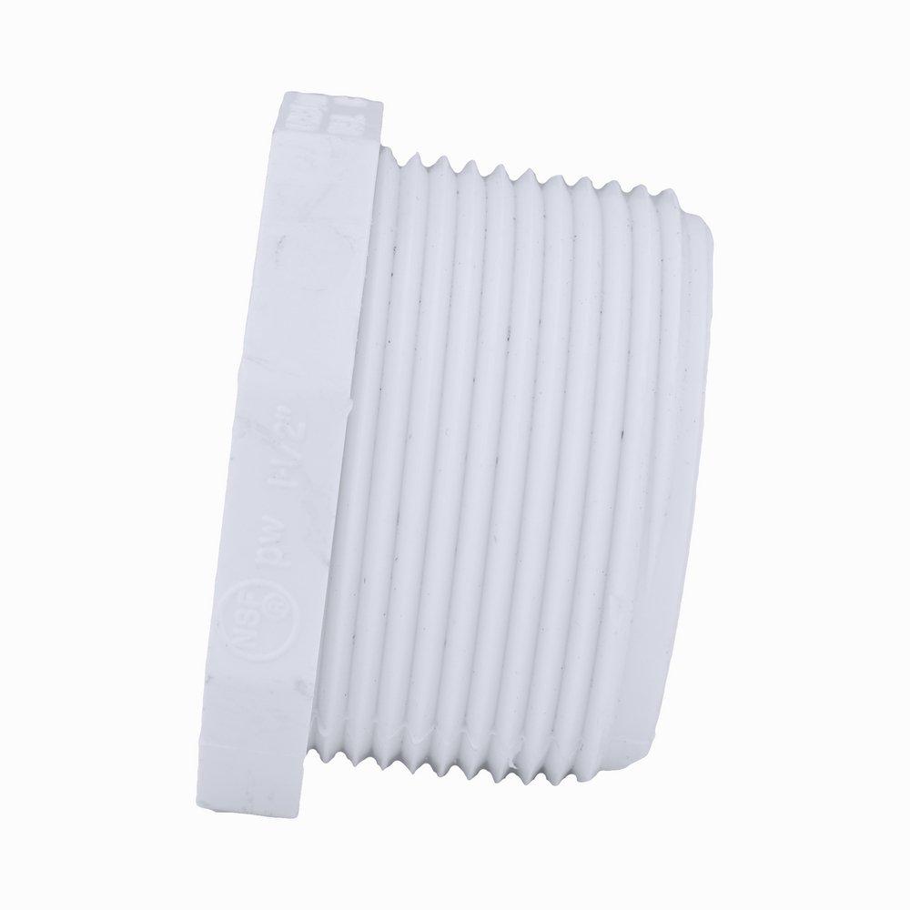 White PVC Schedule 40 MPT Plug 
