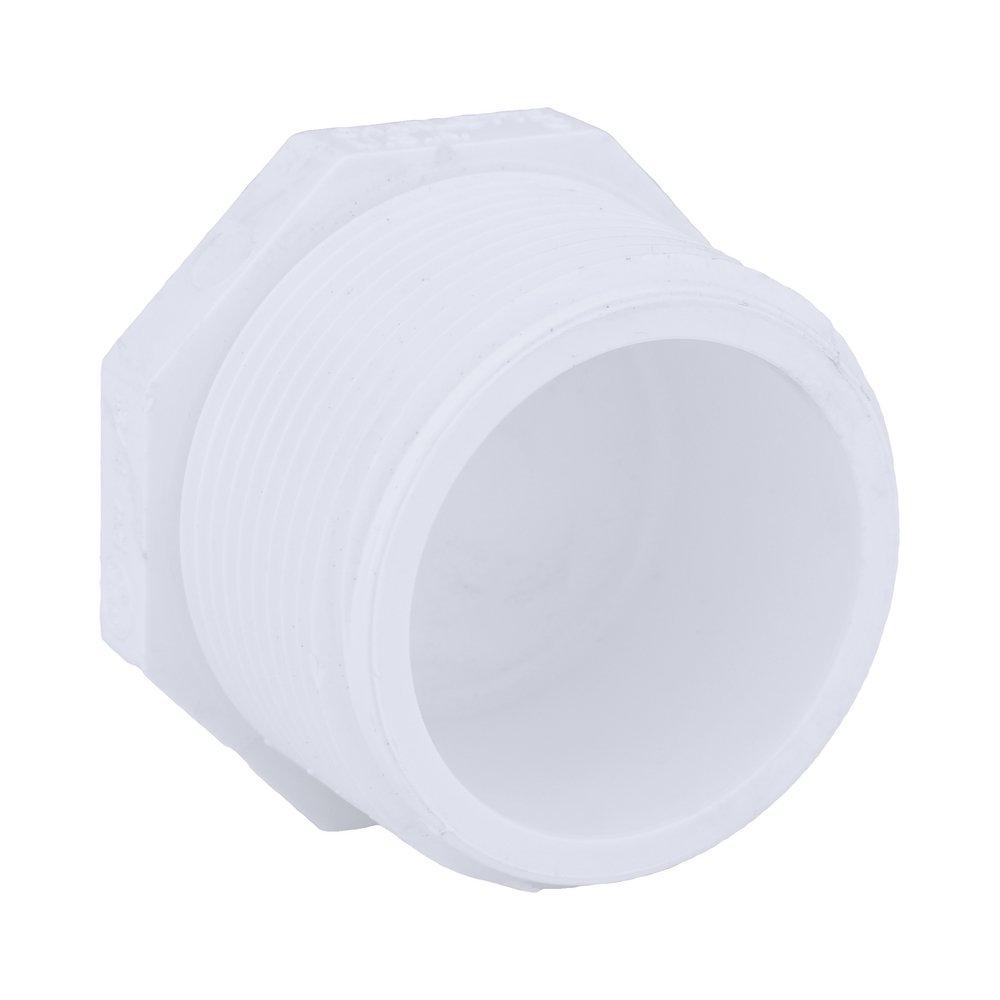 White PVC Schedule 40 MPT Plug 