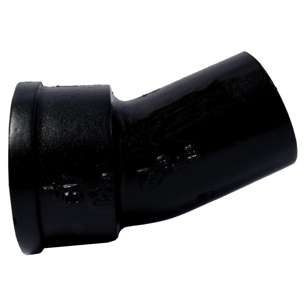 Black Hub x Spigot Service Cast Iron 1/16 Degree Bend 