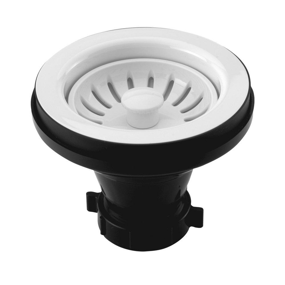 Brasstech White Basket Strainer with Strainer and Nuts 