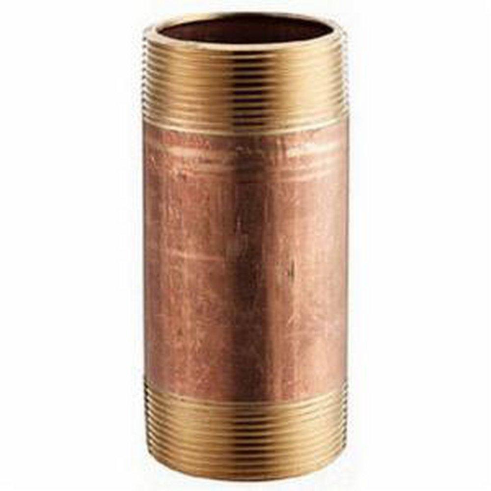 12 in. NPT 125# Schedule 40 Standard Global Red Brass Seamless Nipple 
