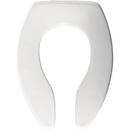 Bemis White Plastic Elongated Open Front Less Cover Toilet Seat 