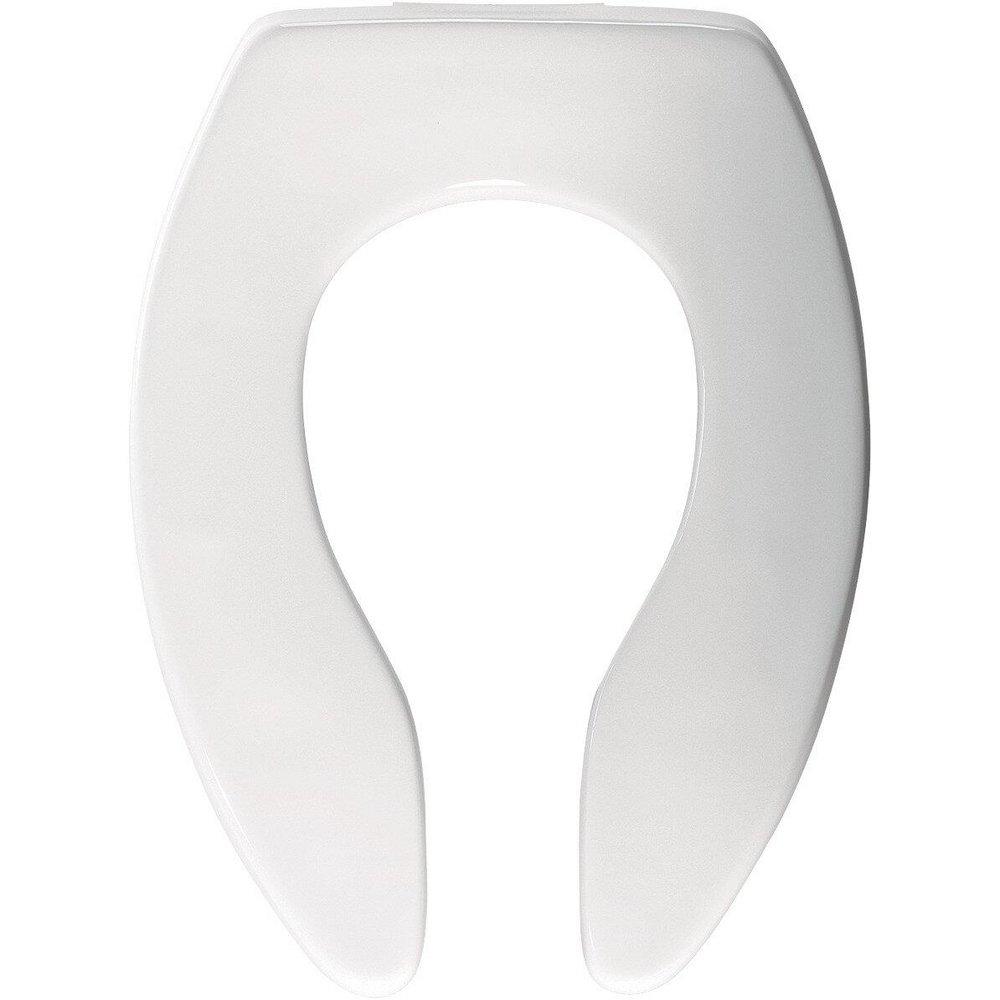 Bemis White Elongated Open Front Toilet Seat 