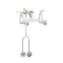 Service Sink Faucet, 8" Wall Mount, Built-In Stops, Vacuum Breaker, Rough Chrome