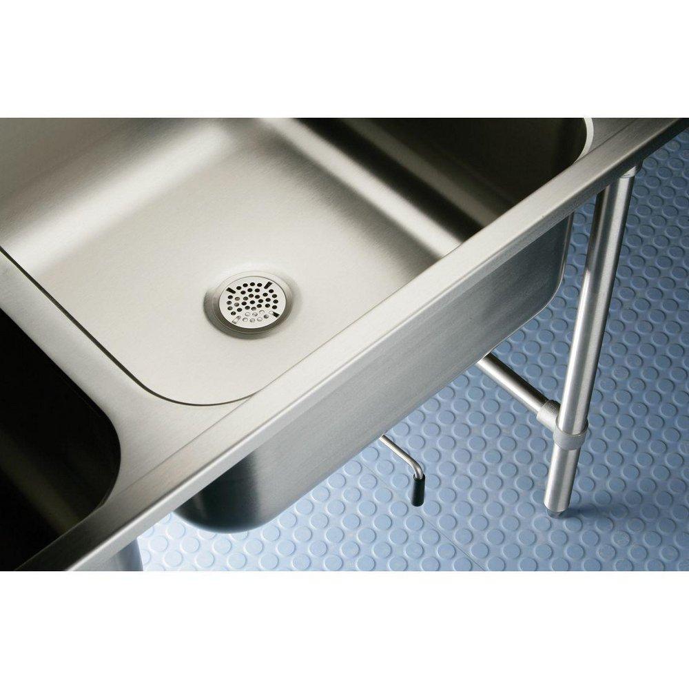 Elkay Polished Stainless Steel 3-1/2 in. Rot Drain with Lever Handle 