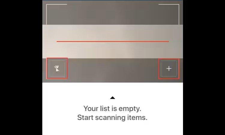 View of scanner screen with a message that prompts to start scanning.