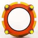 Romac Industries Red Flanged Yellow Shop Coated Ductile Iron Coupling Adapter 