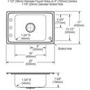 Elkay Lustrous Highlighted Satin 1-Bowl Topmount Sink with Bubbler 