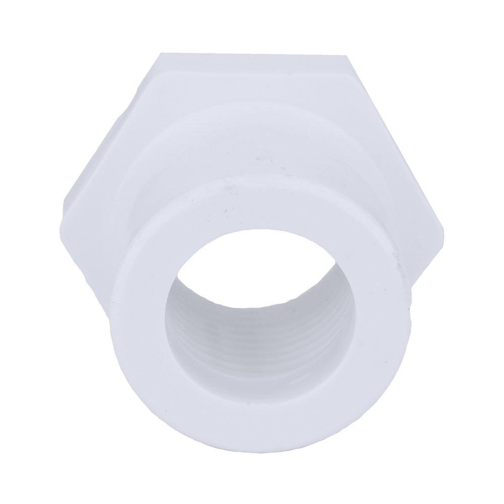 White PVC Schedule 40 Female Bushing 