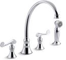 Two Handle Widespread Kitchen Faucet in Polished Chrome
