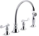 KOHLER Polished Chrome Two Handle Widespread Kitchen Faucet 