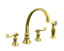 KOHLER Vibrant&reg; Polished Brass Two Handle Widespread Kitchen Faucet 