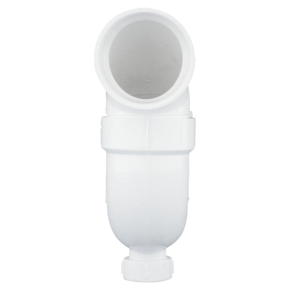 White PVC DWV P-Trap with Cleanout 