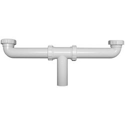 16 in. Slip-Joint Center Outlet Waste in White
