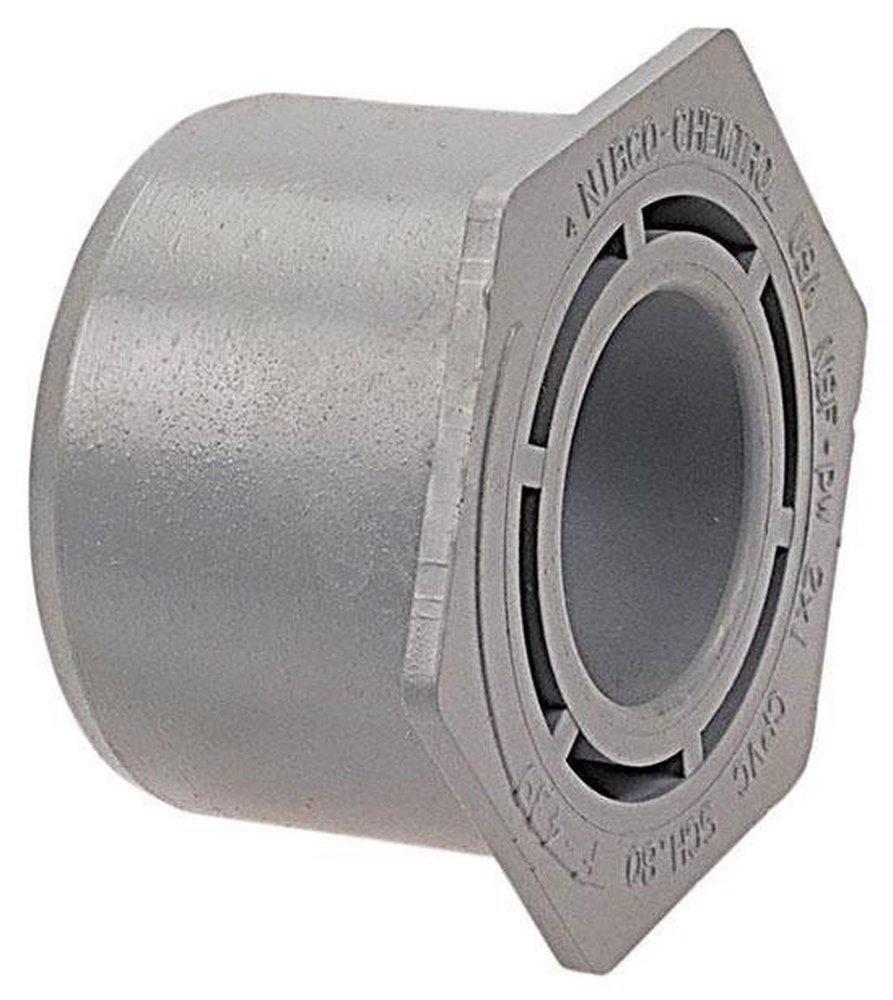 Chemtrol Light Grey Spigot x Socket 300# Schedule 80 CPVC Bushing 
