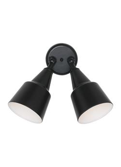 120 W 2 Light Incandescent Flood Light in Black