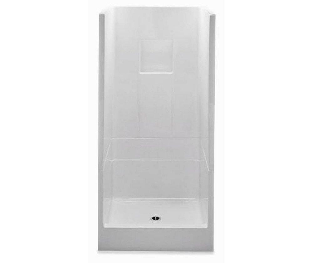 Aquatic White 33-1/4 x 32 x 74 in. Alcove Shower Unit 