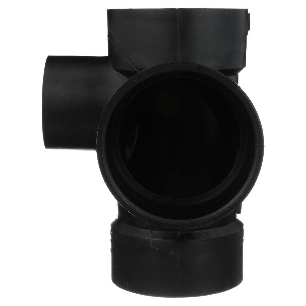 Black ABS DWV Sanitary Tee with Left Side Inlet 