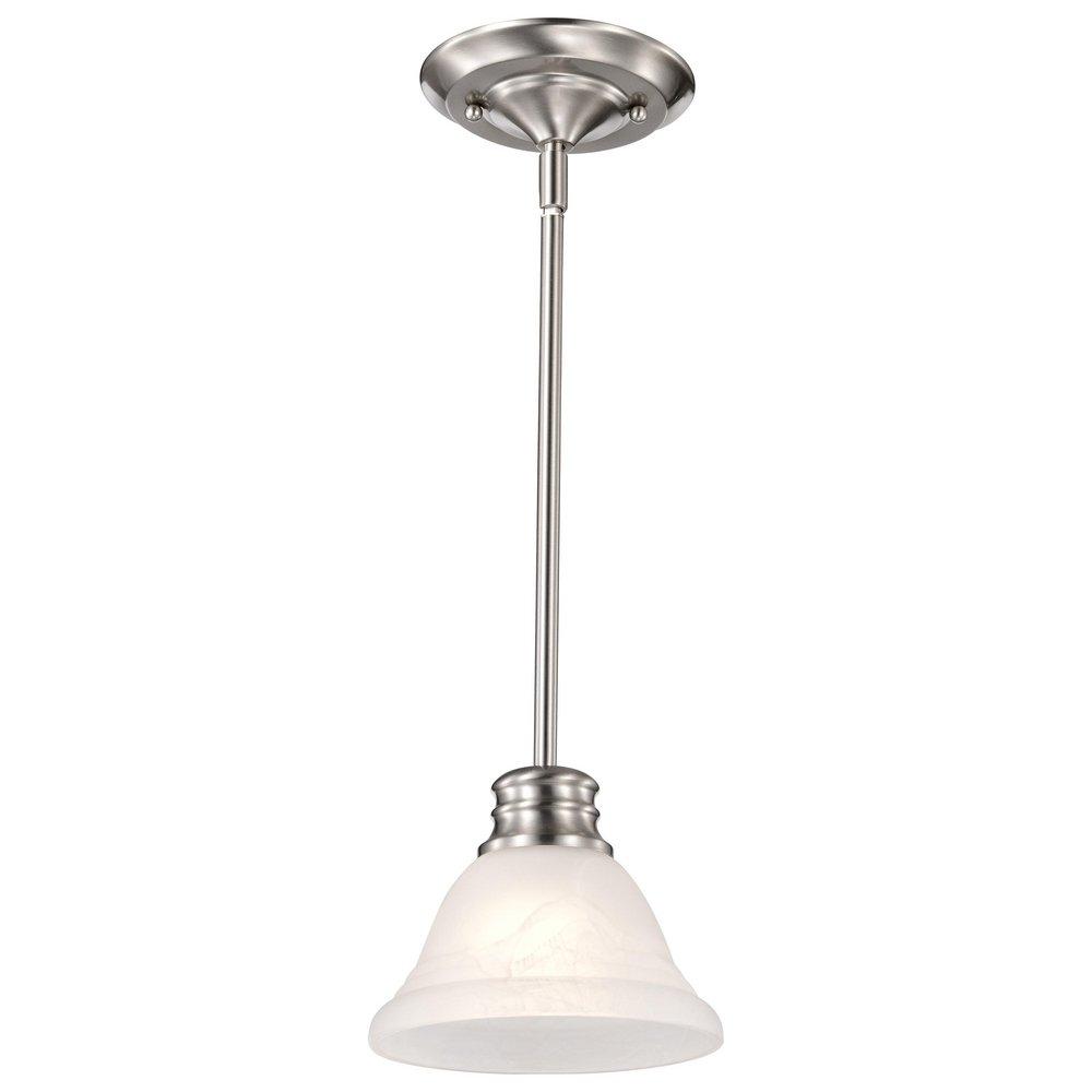 NUVO Brushed Nickel 1 Light 60W 7 in. Mini Pendant 