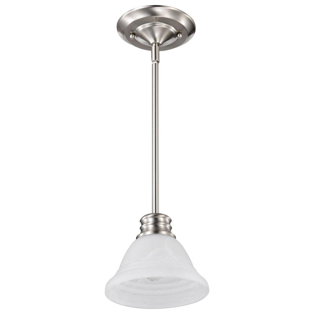 NUVO Brushed Nickel 1 Light 60W 7 in. Mini Pendant 