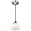 NUVO Brushed Nickel 1 Light 60W 7 in. Mini Pendant 