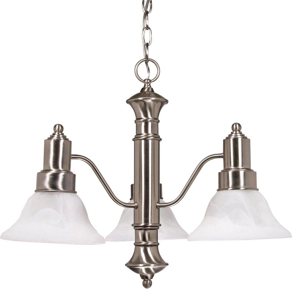 NUVO Brushed Nickel 3-Light 60W Medium E-26 Base Incandescent Chandelier 