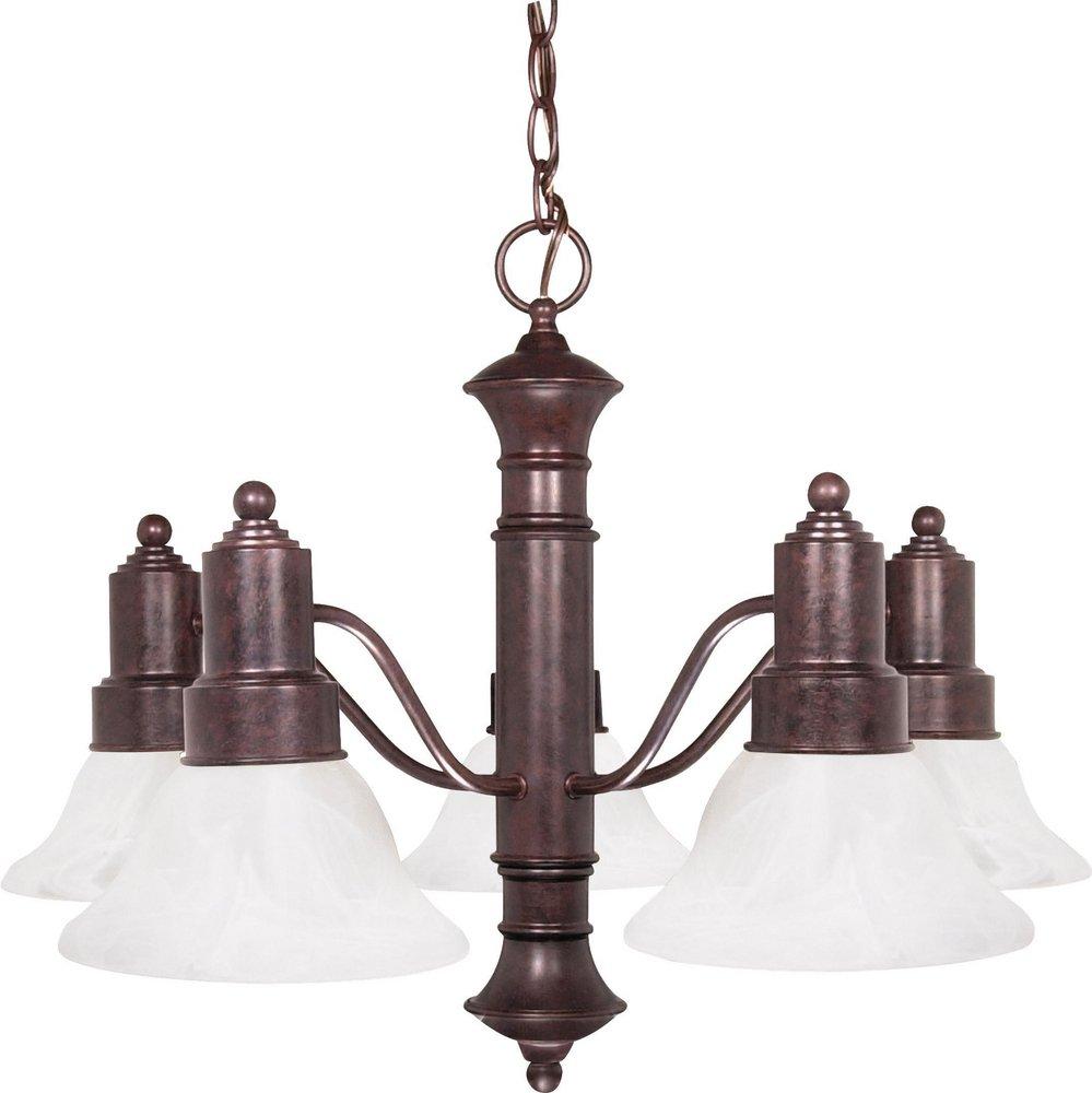 NUVO Old Bronze 5 Light 60W Light Down Chandelier 