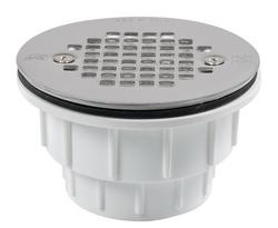 2 in. Hub Plastic White Shower Drain