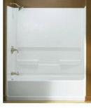 Sterling White 60 x 31-1/4 in. Soaker Alcove Bathtub Left Drain 