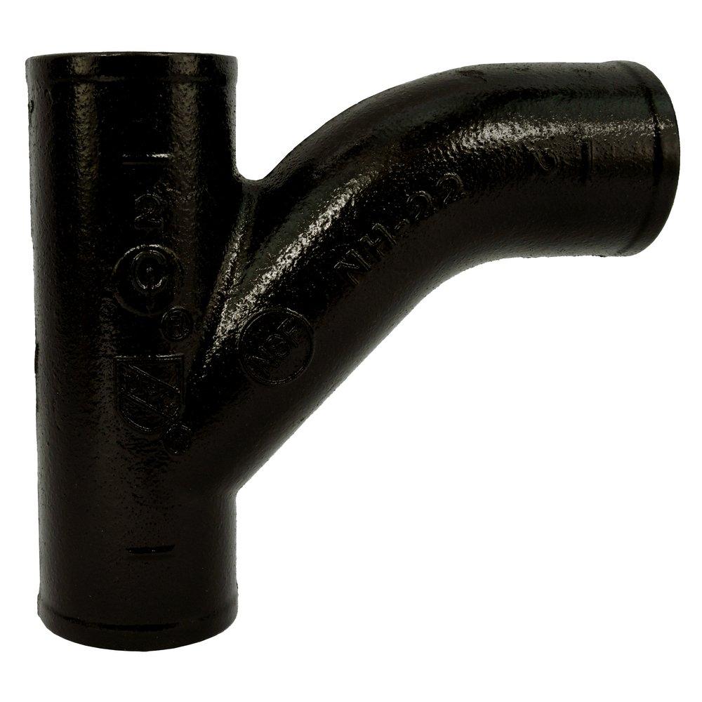 Black No Hub Cast Iron Combination Wye 