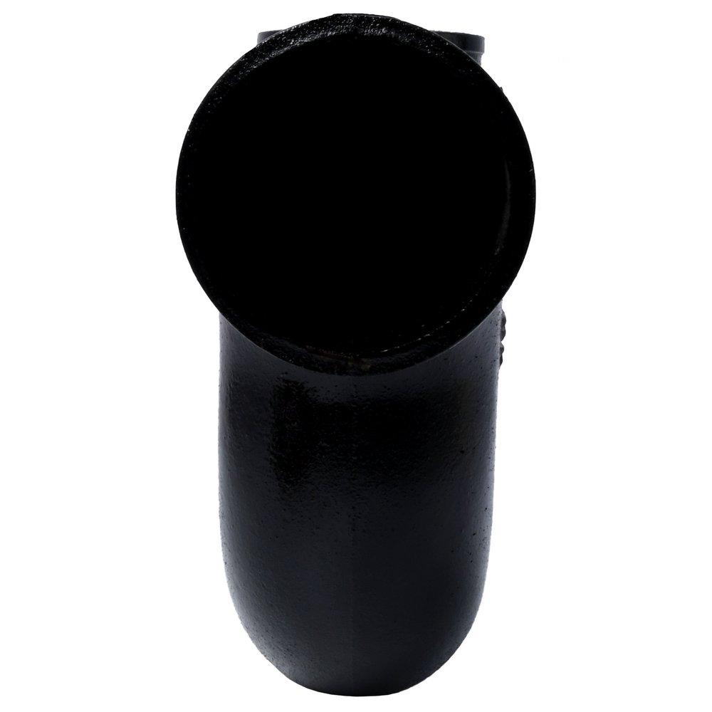 Black No-Hub Cast Iron P-Trap with Iron Pipe Thread Tap on Pipe Inch Heel 