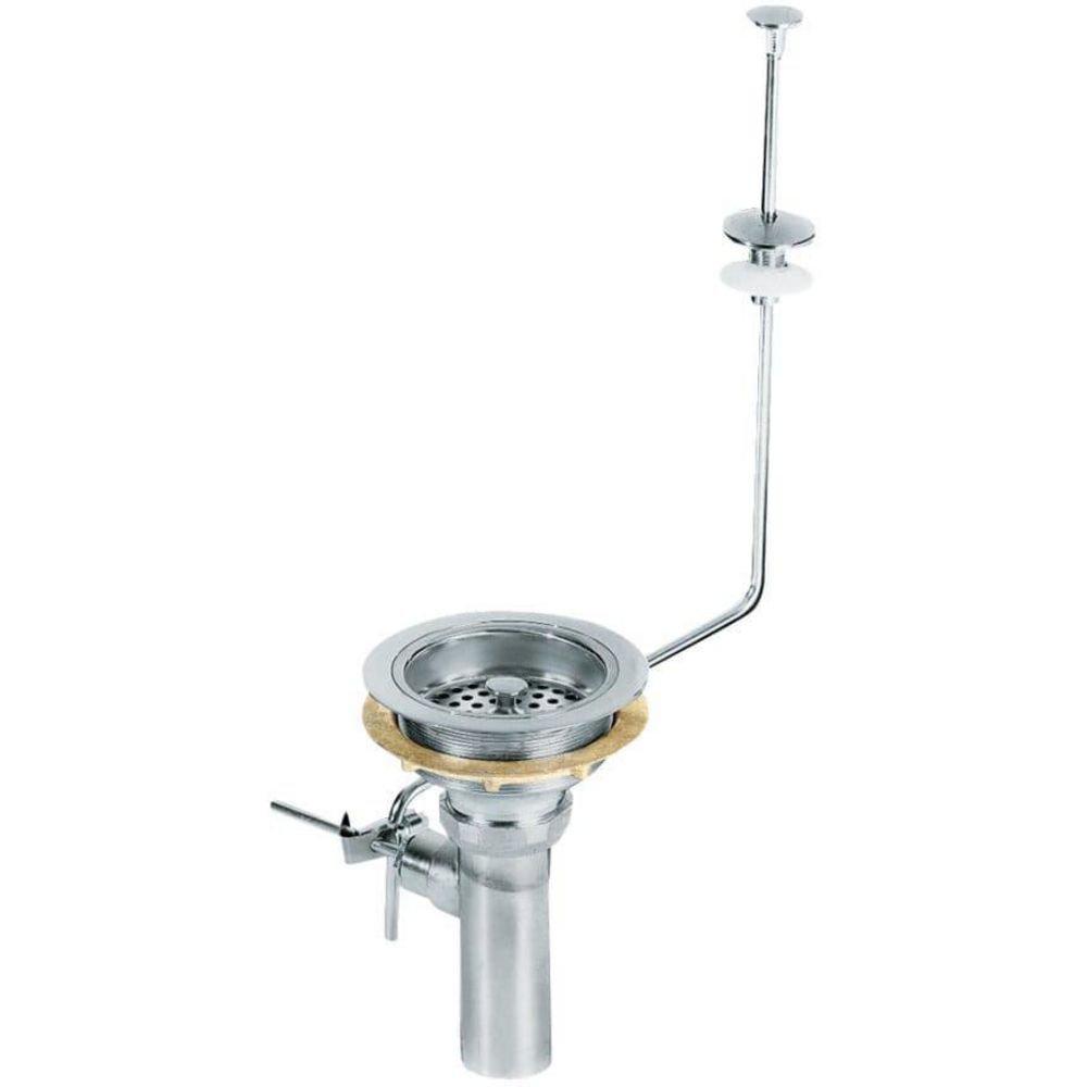 KOHLER Polished Chrome 4-1/2 in. Sink Strainer with Tailpiece and Pop-Up Drain 