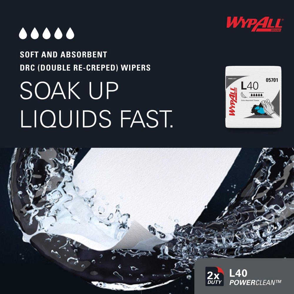 WypAll&reg; White Folded Rough Wipes 