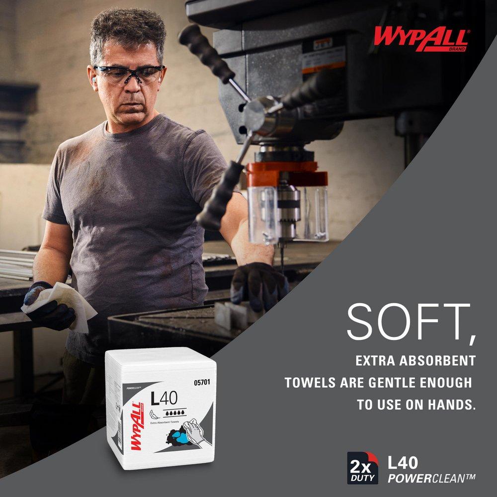 WypAll&reg; White Folded Rough Wipes 