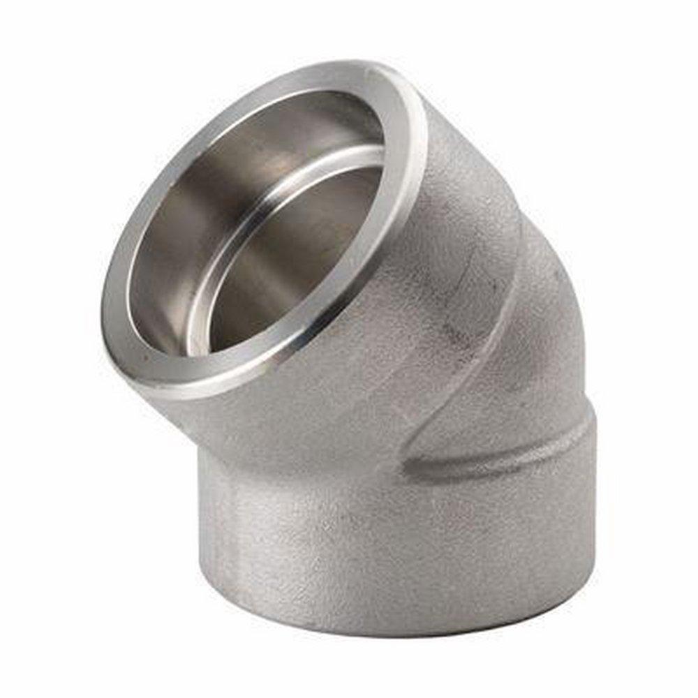 Alloy Stainless Products Socket Weld 3000# Straight 316L Stainless Steel 45 Degree Elbow 