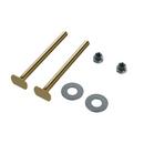 1/4 in. x 2-1/4 in. Brass Plated Steel Closet Bolts with Round Steel Washers and HEX Steel Nuts