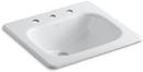 21 in. Drop-in Rectangular Cast Iron Bathroom Sink in White