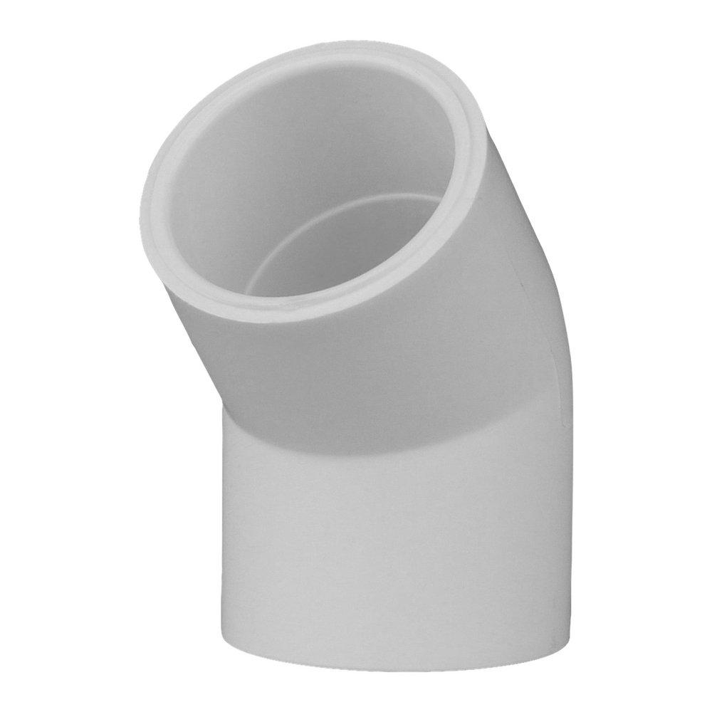 White PVC Schedule 40 45° Elbow 