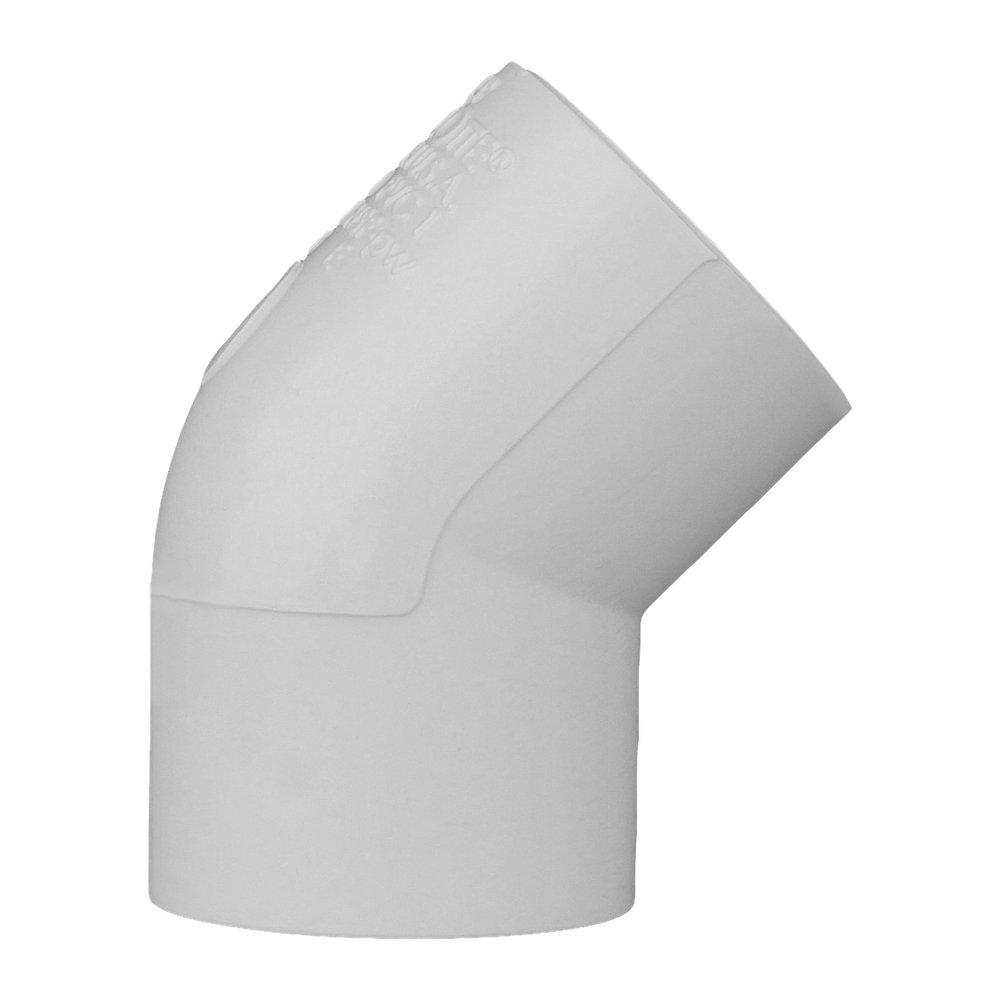 White PVC Schedule 40 45° Elbow 