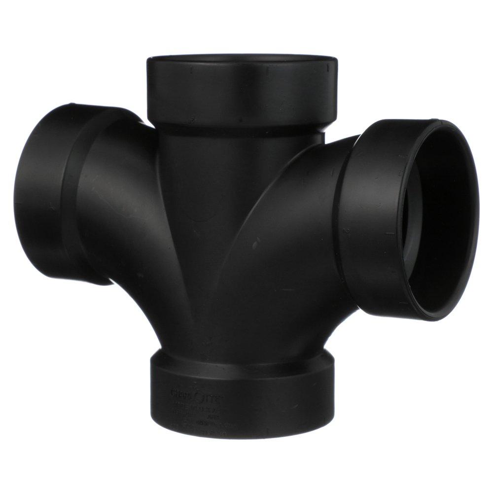 Black ABS DWV Double Sanitary Tee 