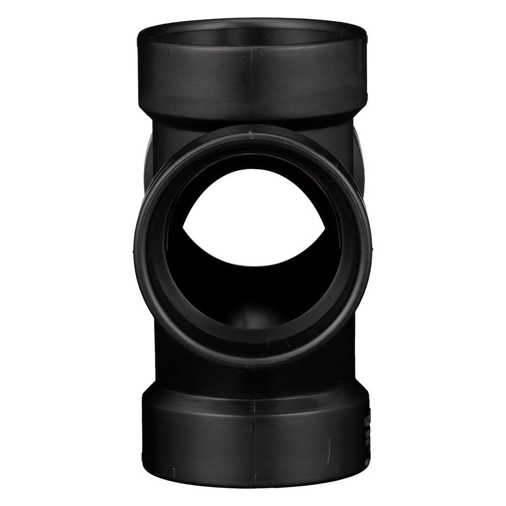 Black ABS DWV Double Sanitary Tee 