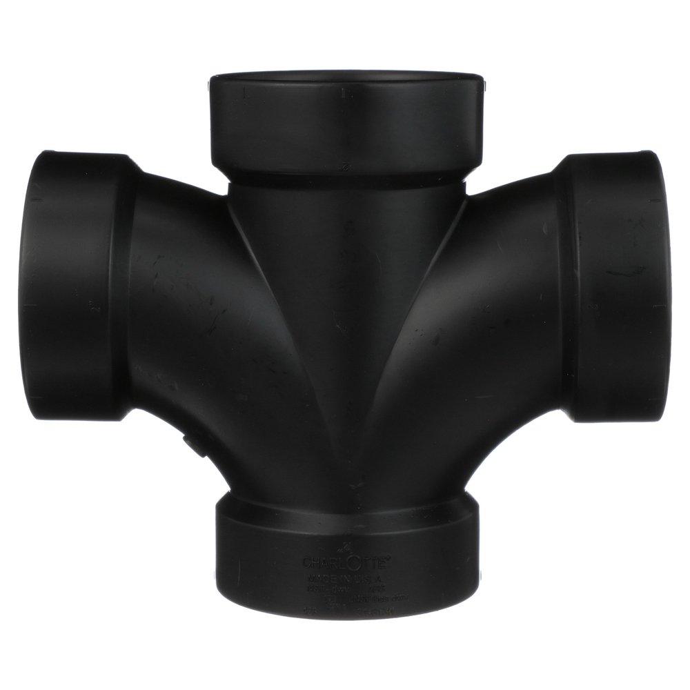 Black ABS DWV Double Sanitary Tee 