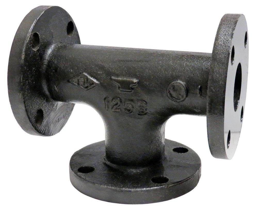 Black Flanged 125# Cast Iron Tee 