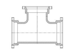 4 in. Flanged Ductile Iron Tee