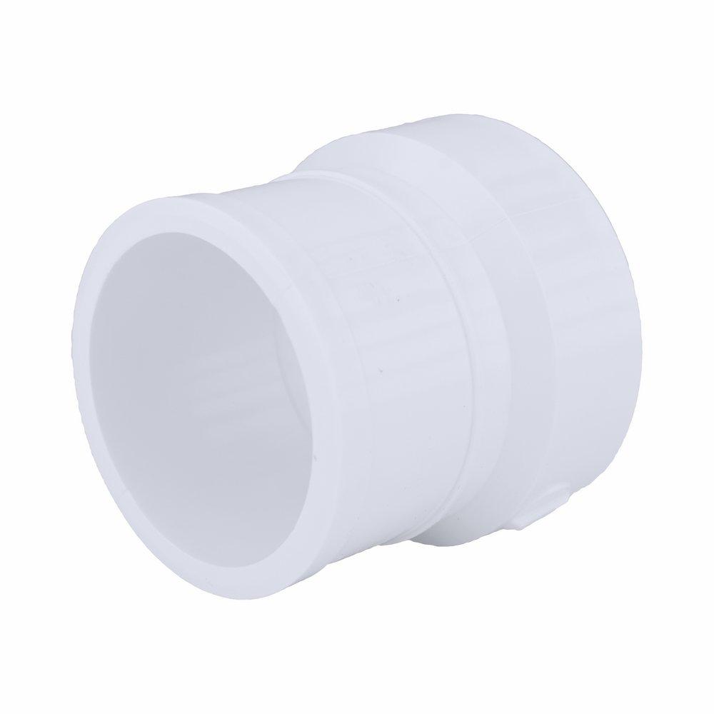 White PVC DWV No-Hub Adapter 