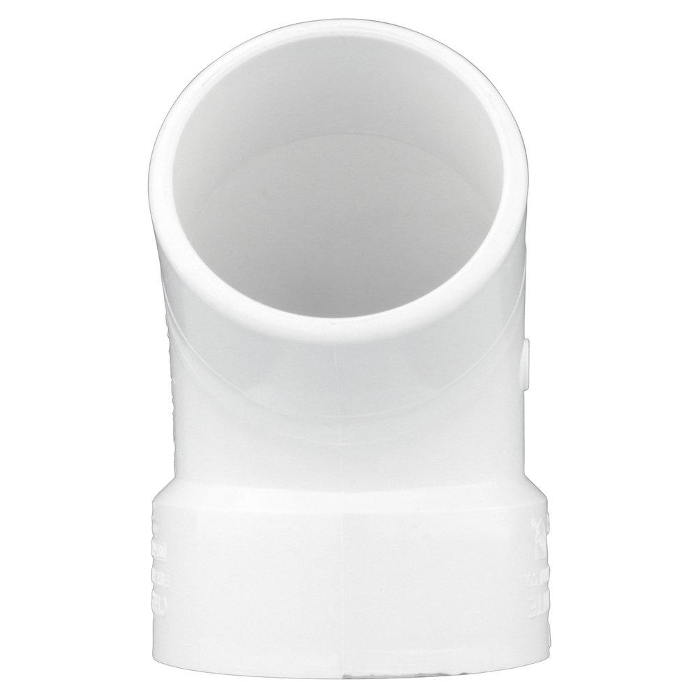 White PVC DWV 60&deg; Street Elbow 